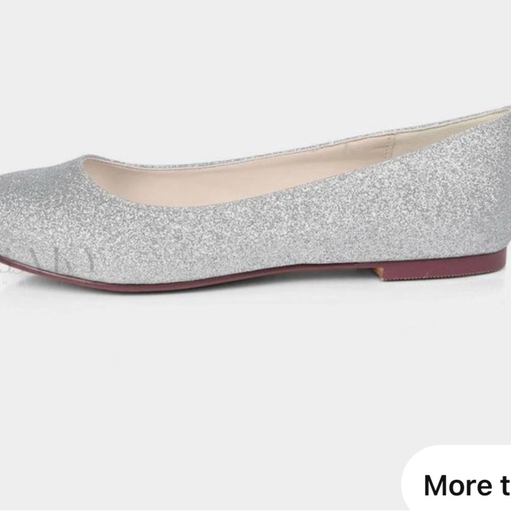 Sparkly Silver Glitter Flats for Festive Occasions Size 10 M - Picture 5 of 8